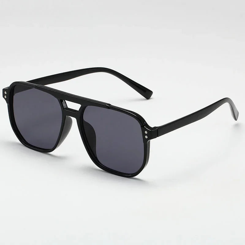 Lunettes de Soleil Vintage Carrées UV400 – Style Oversize Unisexe, Protection UV & Look Retro