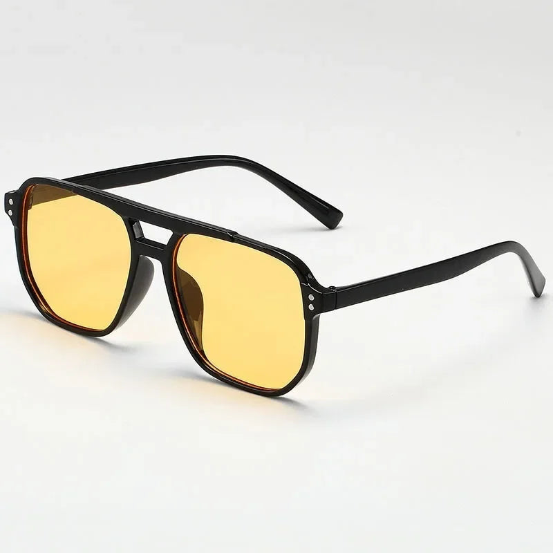 Lunettes de Soleil Vintage Carrées UV400 – Style Oversize Unisexe, Protection UV & Look Retro