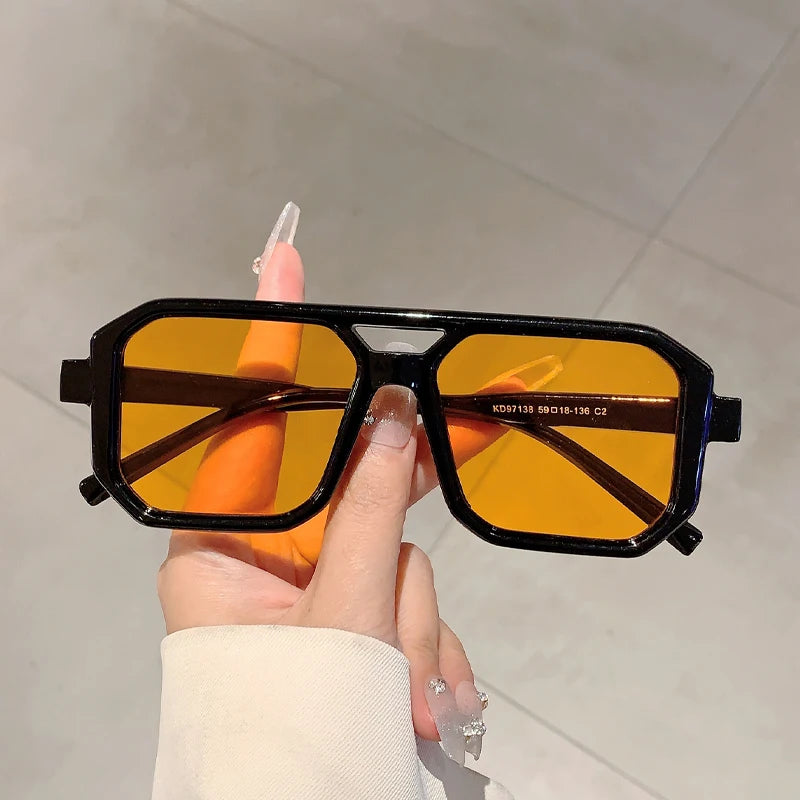 1/3 Pcs Trendy Square Decoration Shades Retro Oversize Gradient Women Sunglasses Men's Brand Sun Glasses for Driving Fishing