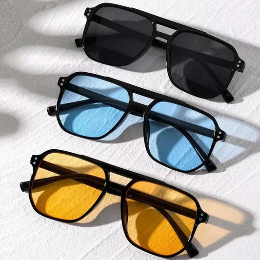 Lunettes de Soleil Vintage Carrées UV400 – Style Oversize Unisexe, Protection UV & Look Retro