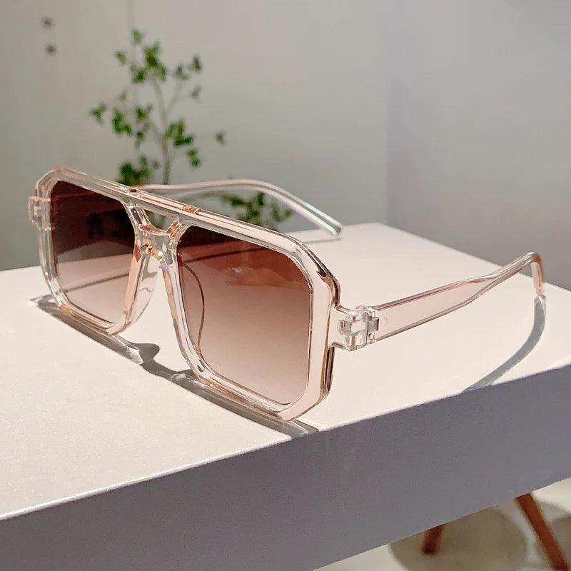 1/3 Pcs Trendy Square Decoration Shades Retro Oversize Gradient Women Sunglasses Men's Brand Sun Glasses for Driving Fishing