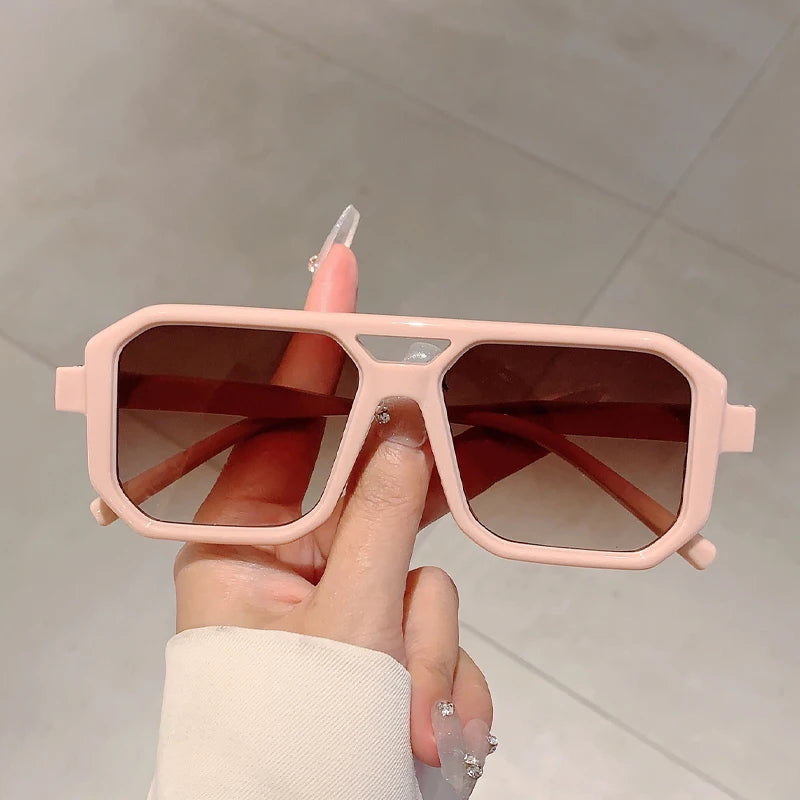 1/3 Pcs Trendy Square Decoration Shades Retro Oversize Gradient Women Sunglasses Men's Brand Sun Glasses for Driving Fishing