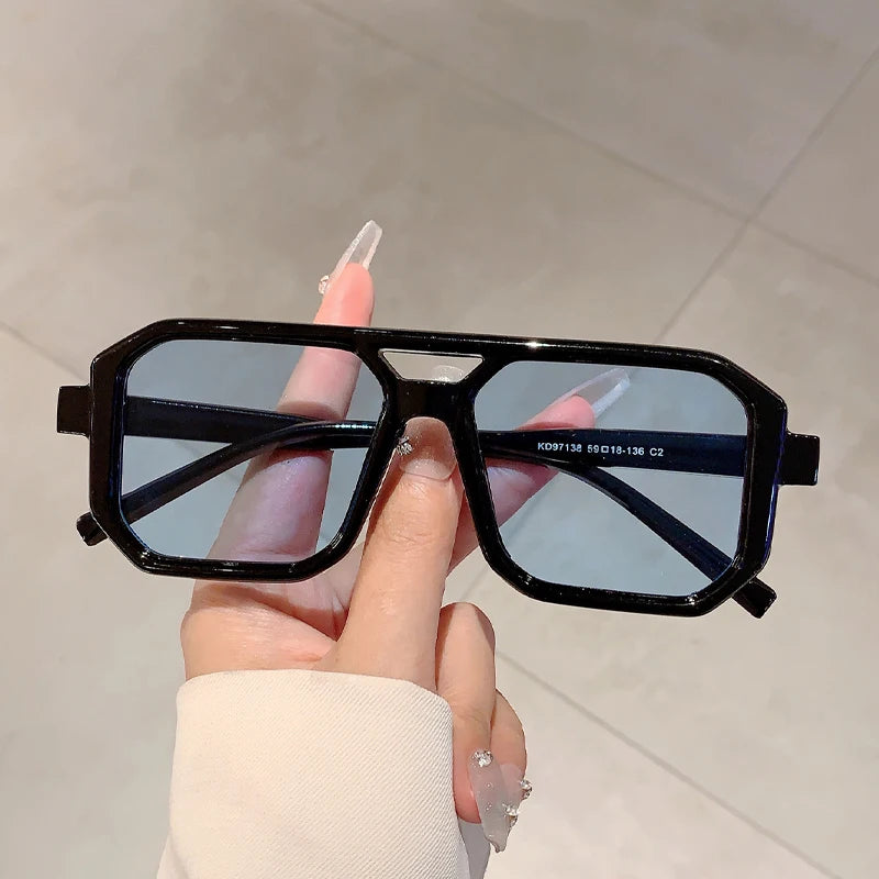 1/3 Pcs Trendy Square Decoration Shades Retro Oversize Gradient Women Sunglasses Men's Brand Sun Glasses for Driving Fishing